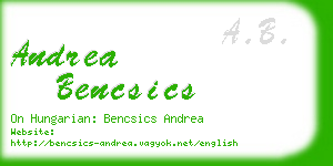 andrea bencsics business card